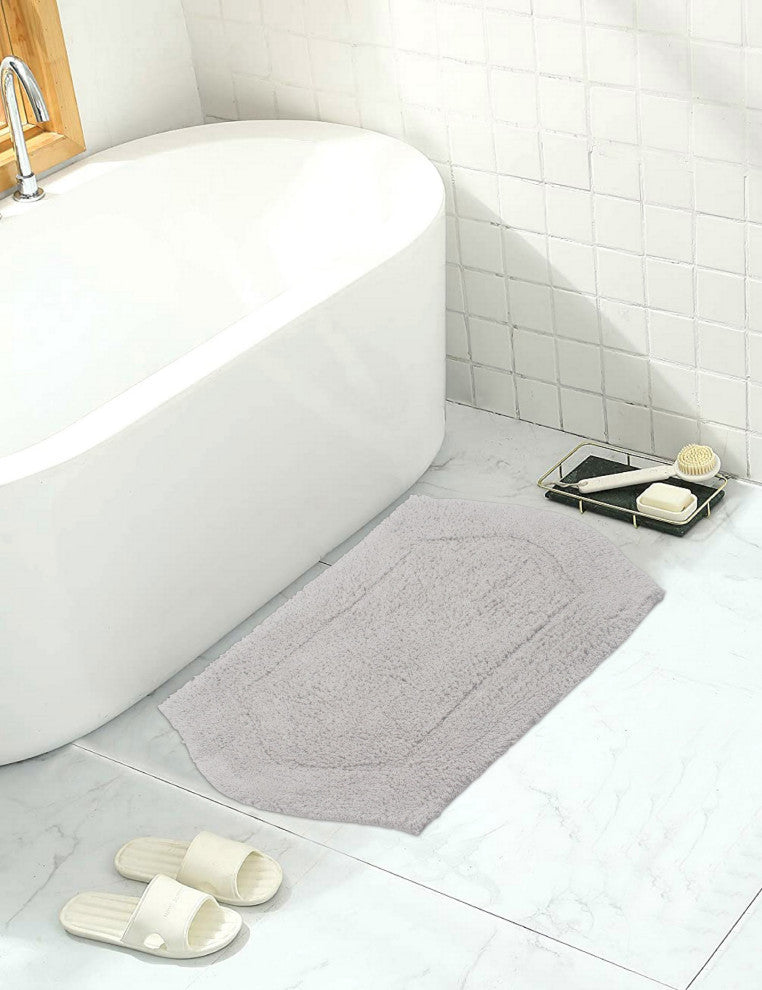 Waterford Bath Rug, 17"x24", Light Gray
