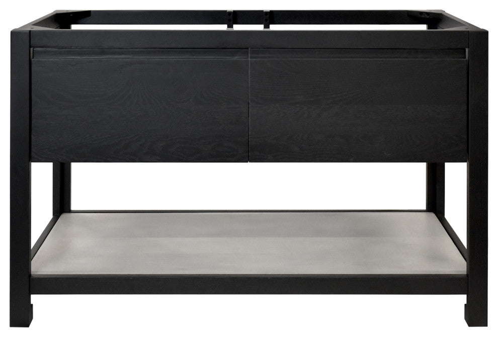 Solace Vanity Set with Palomar Vanity Top and Sink, Ash, Midnight Oak, 48"