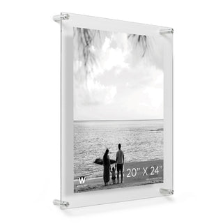 Double Panel Wall Frame with Silver Mounts, 23"x27", For 20"x24" Photos and Art