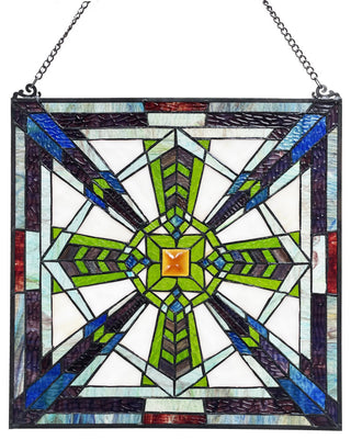 Aylmer Mission-Style Stained Glass Panel 18" Tall