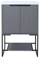 Plywood Freestanding Bathroom Vanity Set with White Ceramic Sink , Rock Grey, 24