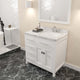 Caroline Parkway 36" Bath Vanity, White With Marble Quartz Top