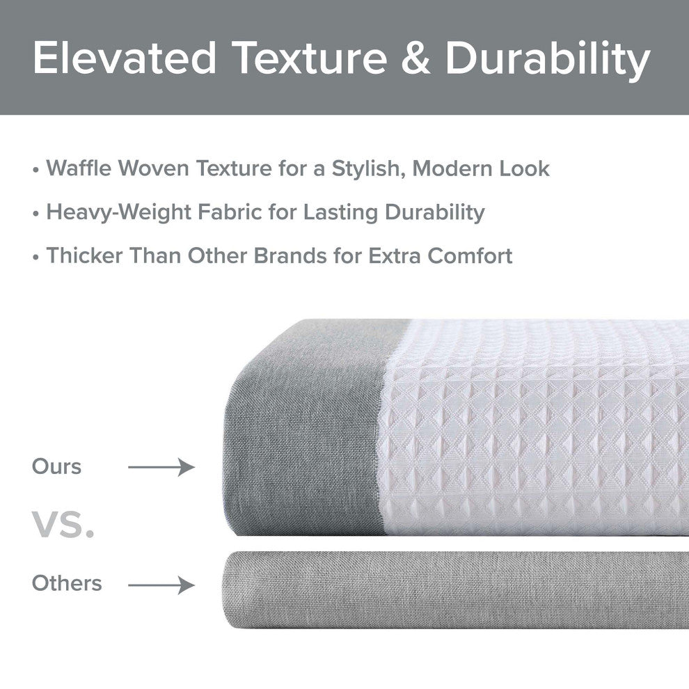 Madison Park Spa Waffle Shower Curtain With 3M Treatment