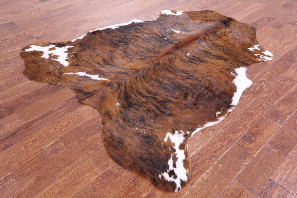 6' 11" X 6' 1" Brindle Natural Cowhide Rug C2224