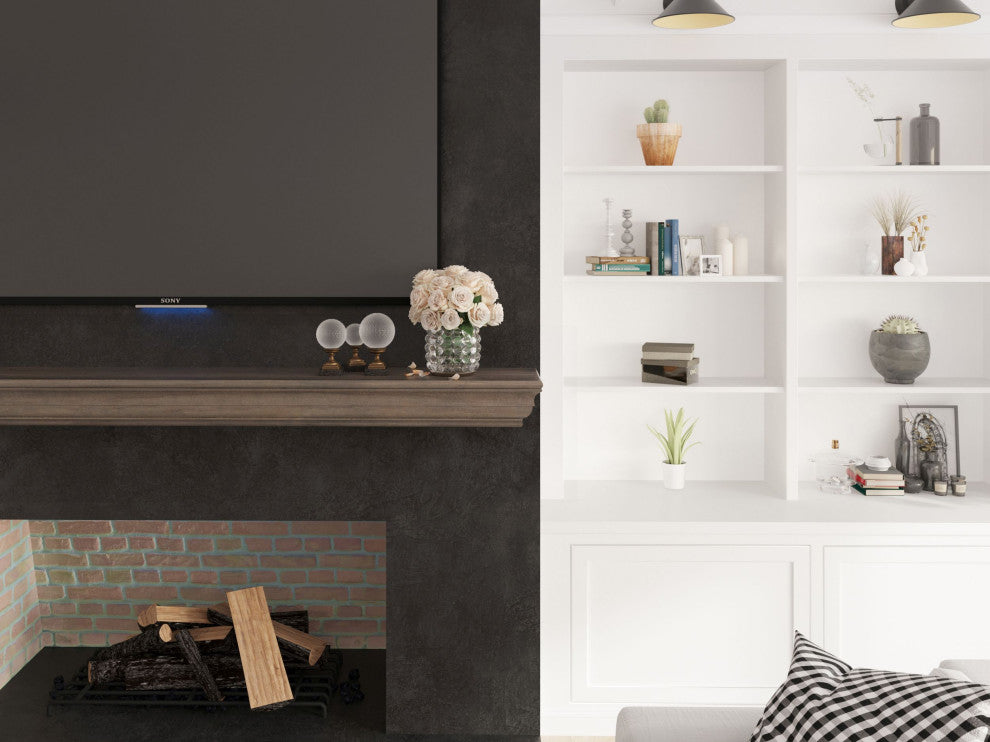 Dogberry Collections Shaker Wood Mantel, Ash Gray, 72"