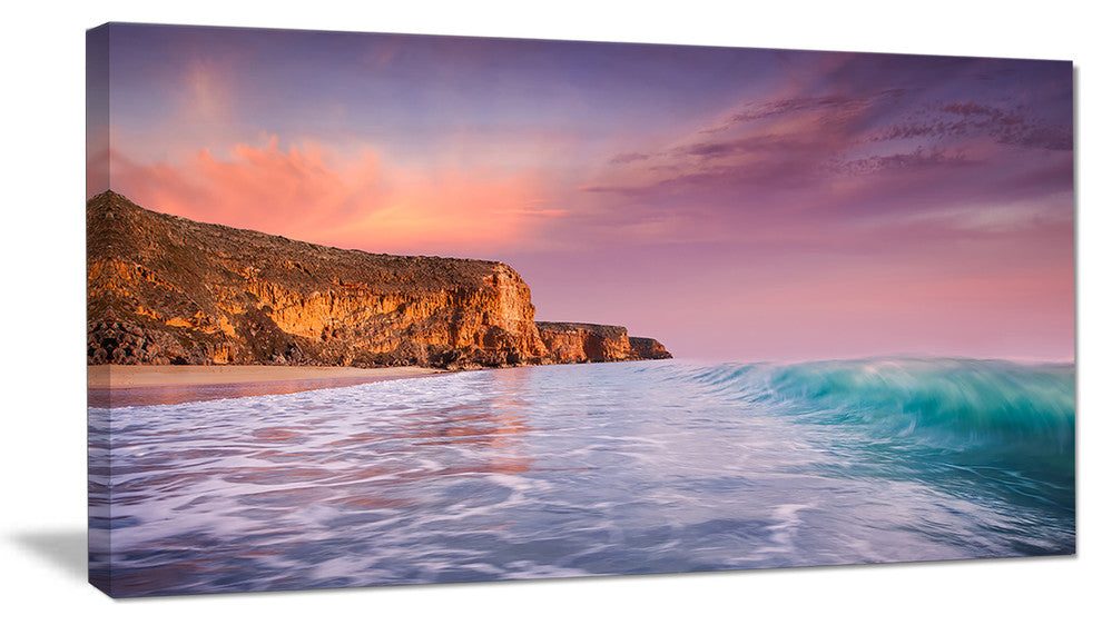 "Beautiful Paradise Sunset" Extra Large Seascape Art Canvas, 40"x20"