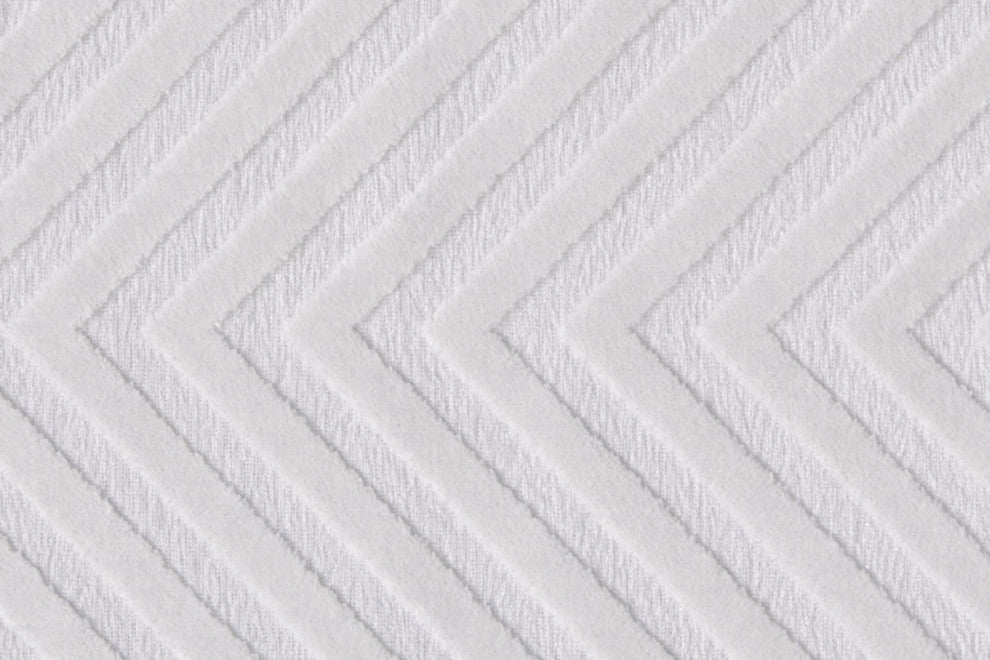 Weave & Wander Soho Lyra Minimal Chenille Rug, White, 5'3"x7'6"
