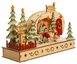 7" Battery-Operated Wooden Light Up Camping Scene