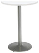 KFI Mode 36" Round Top Breakroom Table White Round Silver Base Bistro Height