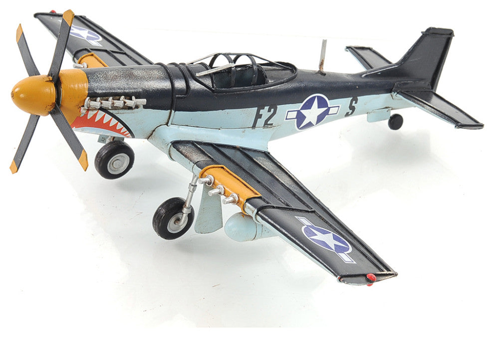 1943 Grey Mustang P51 1:40 Collectible Metal scale model Airplane