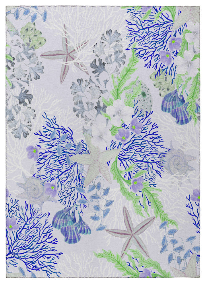 Indoor/Outdoor Seabreeze SZ1 Lavender Machine Washable 5' x 7'6" Rug