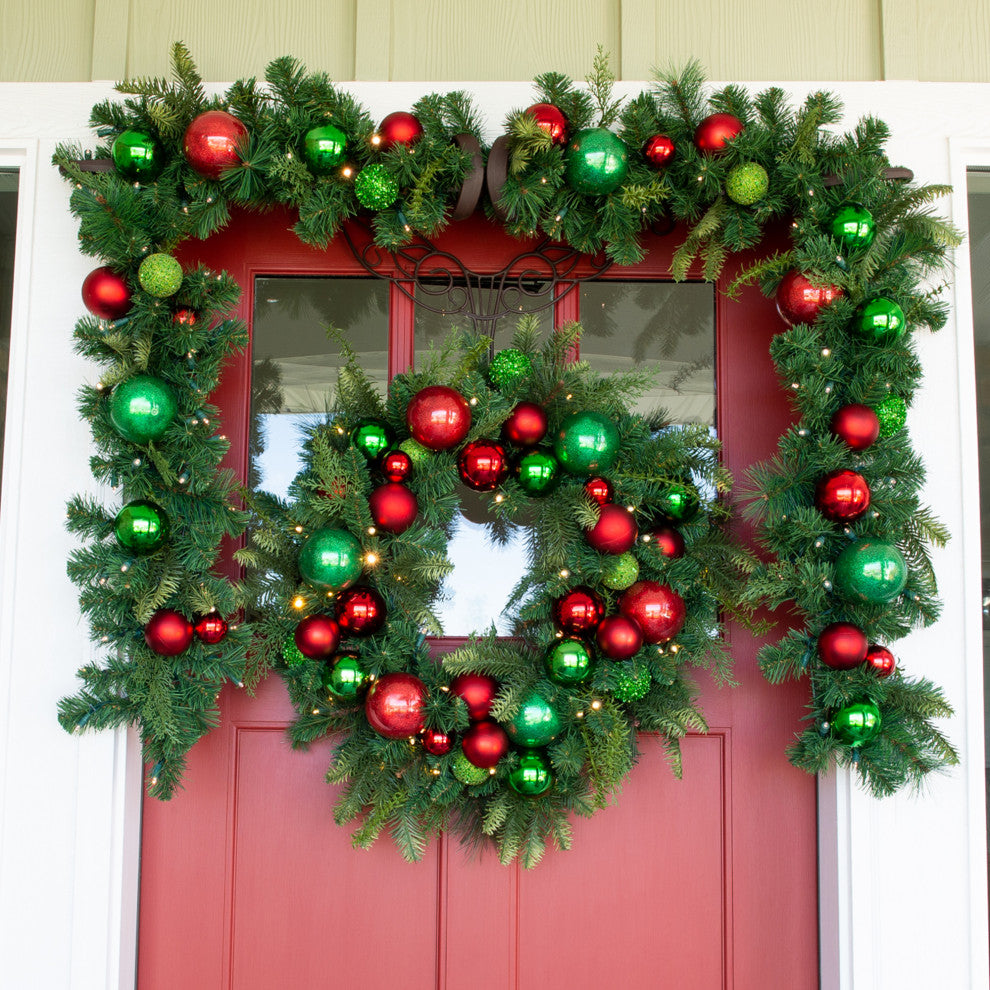 9' Artificial Christmas Garland with Lights, Christmas Cheer