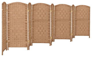 3 ft. Short Diamond Weave Fiber Room Divider Natural 8 Panel