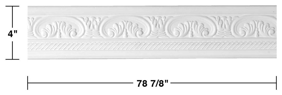 Cornice White Urethane Donnegal Ornate Design 16 Pieces Totaling 1262" Length