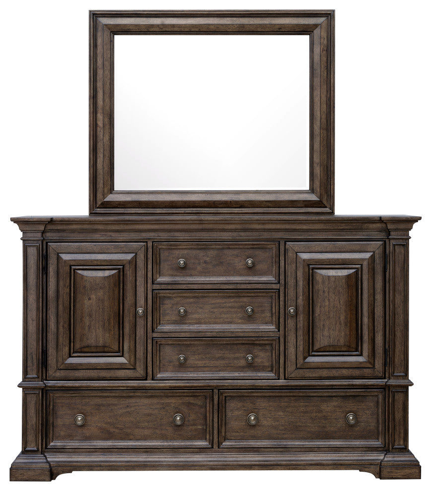 Woodbury 5-Drawer Dresser With Cabinets in Cowboy Boots Brown