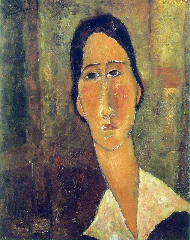 Amedeo Modigliani Jeanne Hebuterne With White Collar Wall Decal