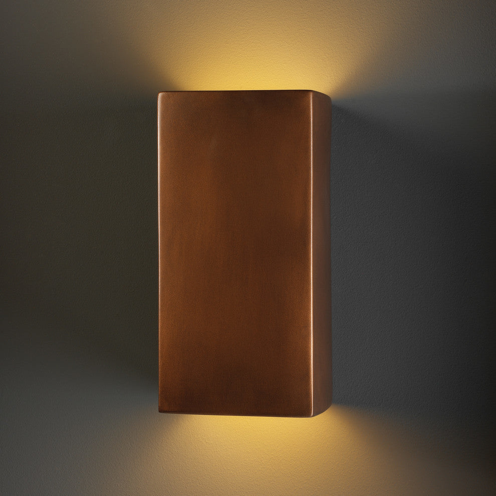 Ambiance Large Rectangle, Outdoor Wall Sconce, Copper