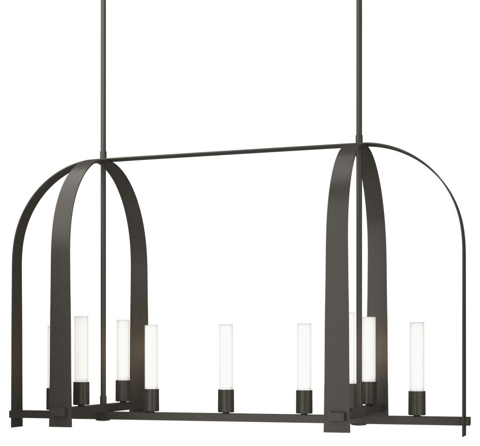 Triomphe 9-Light Linear Pendant Dark Smoke Frosted Glass