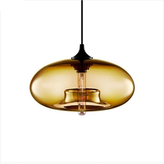 MIRODEMIÂ® Tourrettes-sur-Loup Loft Glass Pendant Lamp, Amber