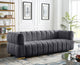Gwen Velvet Upholstered Chair, Gray, Sofa