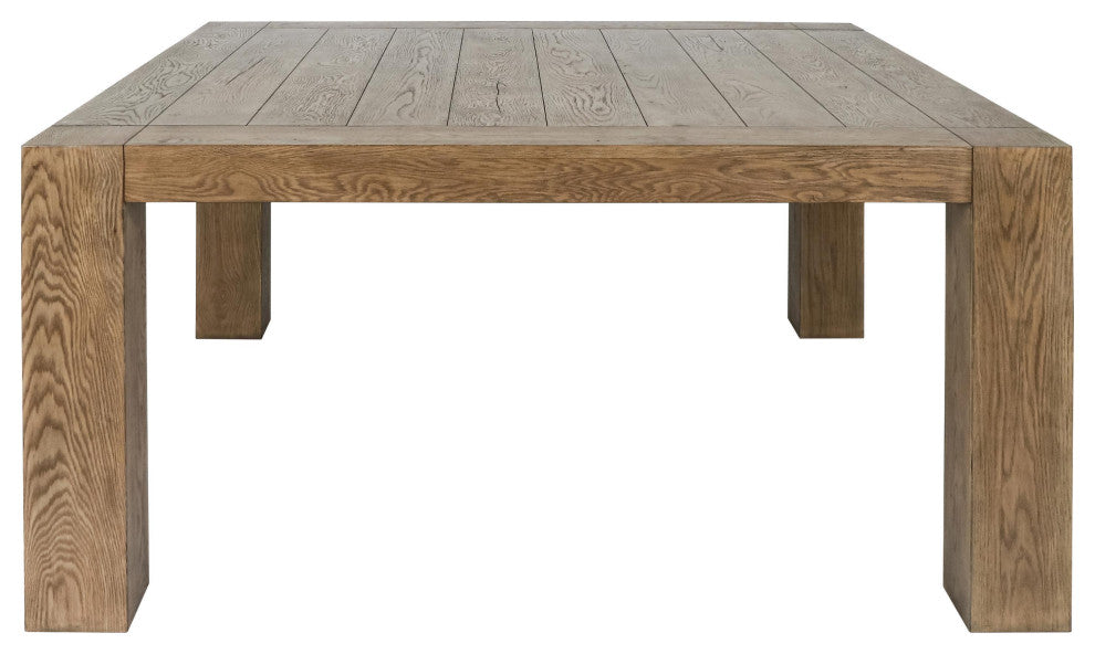 Gilcrest Square Aged Oak Wood Dining Table