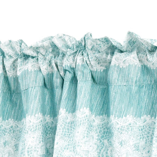 Printed Emma Valance, Teal Aqua