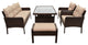 6 Pieces Outdoor Rattan Patio Sectional Sofa Set With Dining Table, Coffee