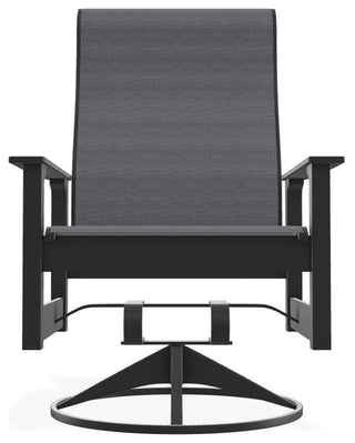 Leeward Sling Outdoor Swivel Rocker, Augustine Pewter/Graphite
