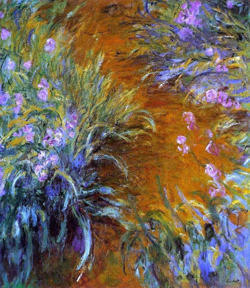 Claude Oscar Monet The Path through the Irises Premium Canvas Print