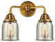 Small Bell Bath Vanity Light, Brushed Brass, Silver Plated Mercury