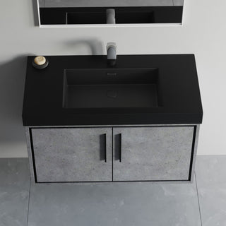 Dowell 18" FTB Resin Bathroom Vanity Basin, Black, 36W x 18D x 6H