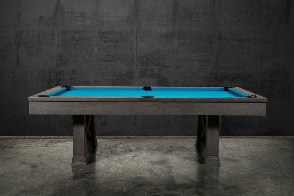 Nora 8' Slate Pool Table, Charcoal