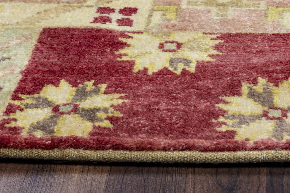 Rizzy Home Aquarius AQ8841 Burgundy Patchwork Area Rug, Rectangular 5'x8'