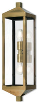 2 Light Outdoor Wall Lantern, Antique Brass