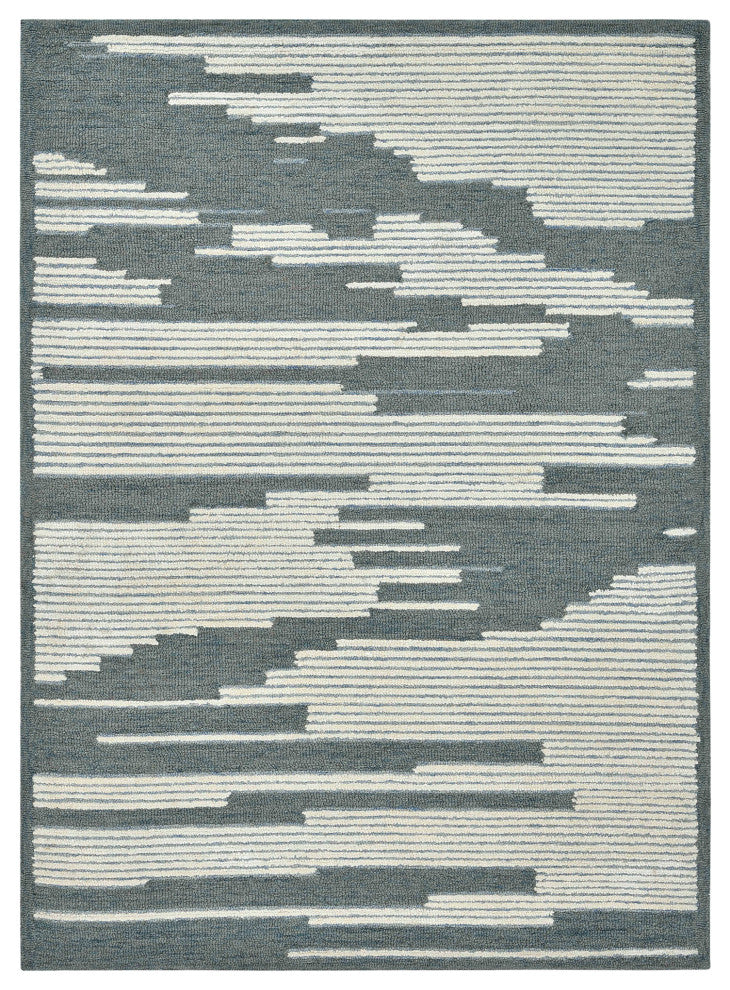 Chicago Umika Area Rug, Blue, 9'' x 13'', Geometric