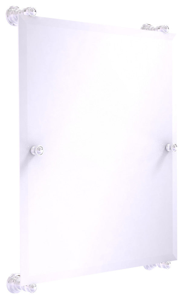 Carolina Frameless Rail Mounted Mirror, Polished Chrome