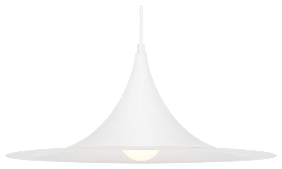 Costa LED Pendant, Replaceable LED, Matte White, 19in