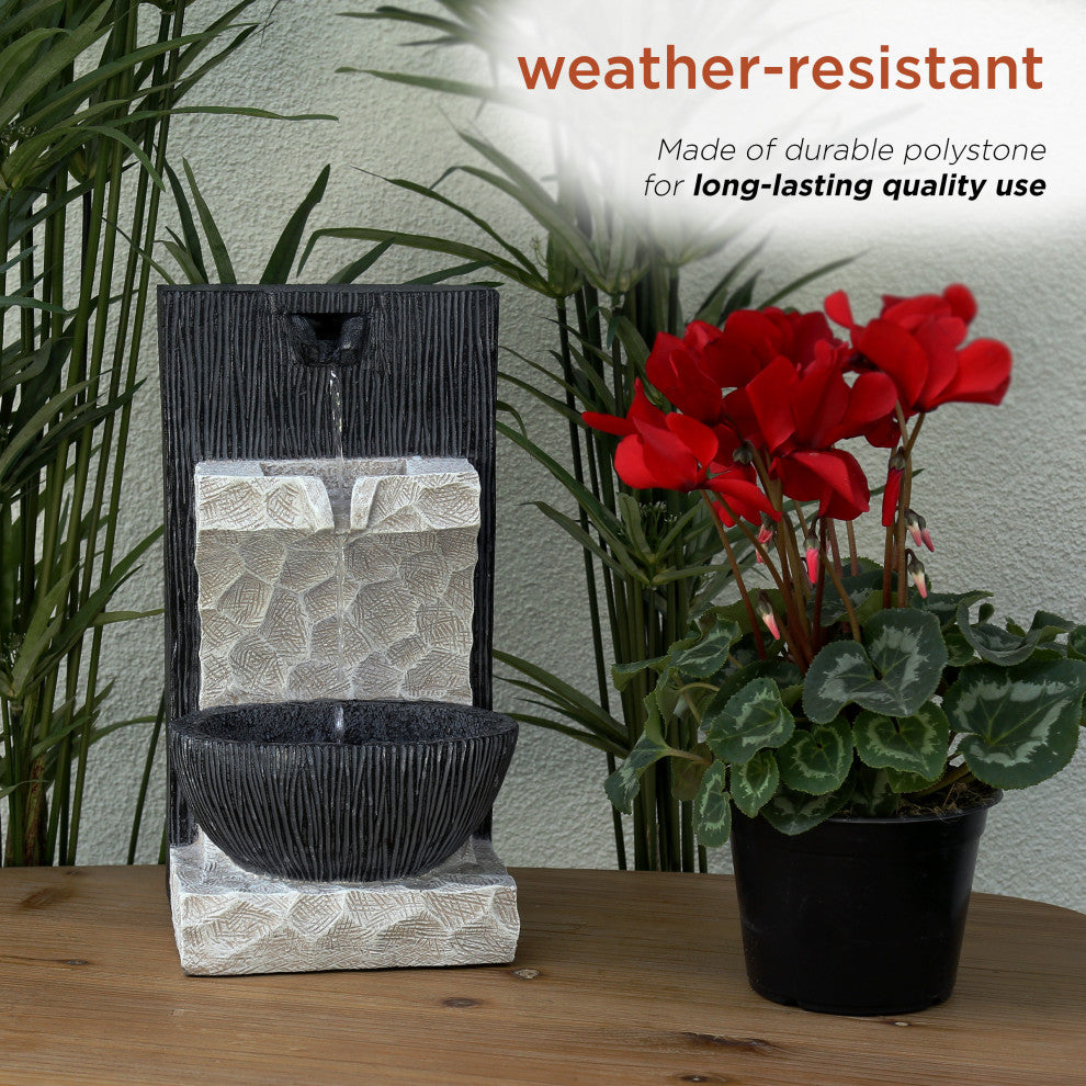 Modern Cascading Tabletop Fountain with LED Lights