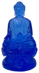Crystal Glass Liuli Pate-de-Verre Blue Sitting Meditation Buddha Statue Hws1347