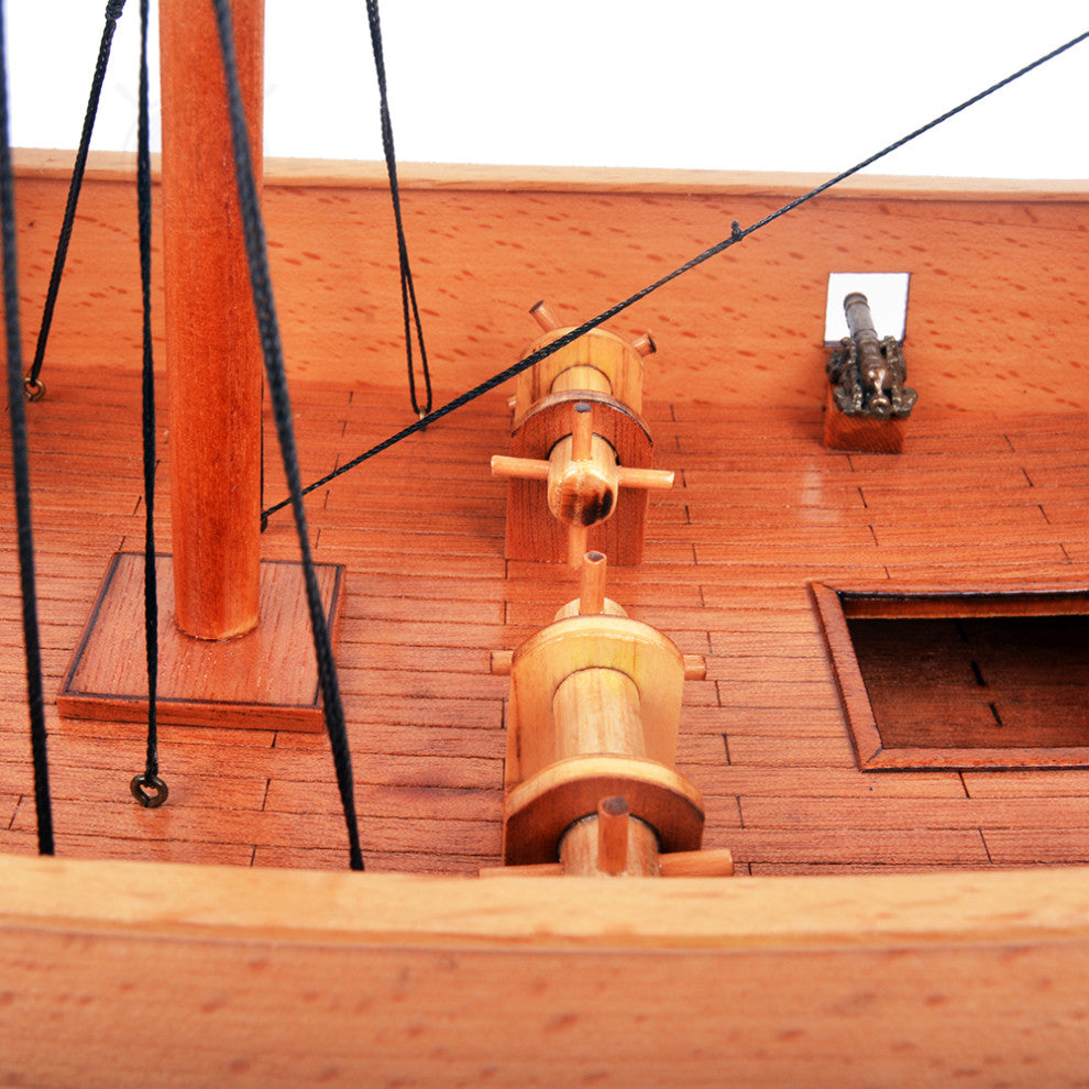 Chinese Junk Natural Finish Wooden Handcrafted boat model