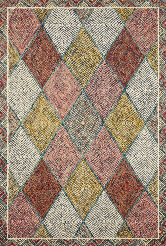 Loloi II Spectrum Blue/Red, Multi/Pink, 2'-3" X 3'-9"