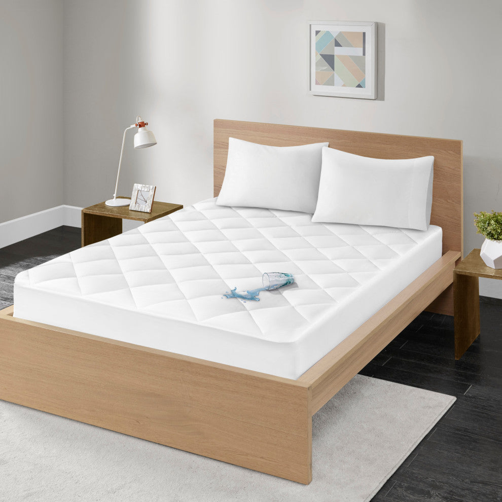 Waterproof Mattress Pad, White, Full