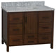 California 42" Bathroom Vanity, Walnut, Carrara Marble
