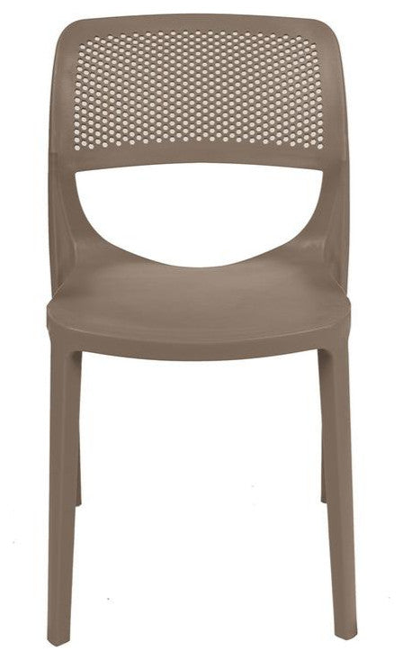 Mila Set of 4 Stackable Side Chair-Cappuccino