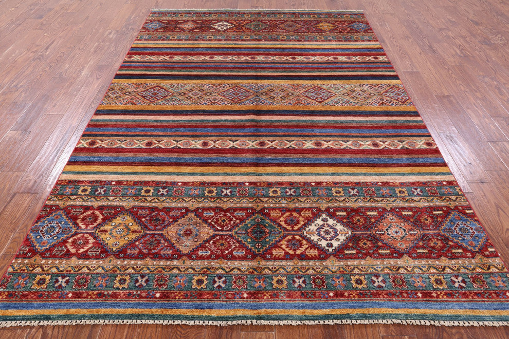 6' 9" X 10' 1" Khorjin Super Kazak Hand Knotted Rug Q10753