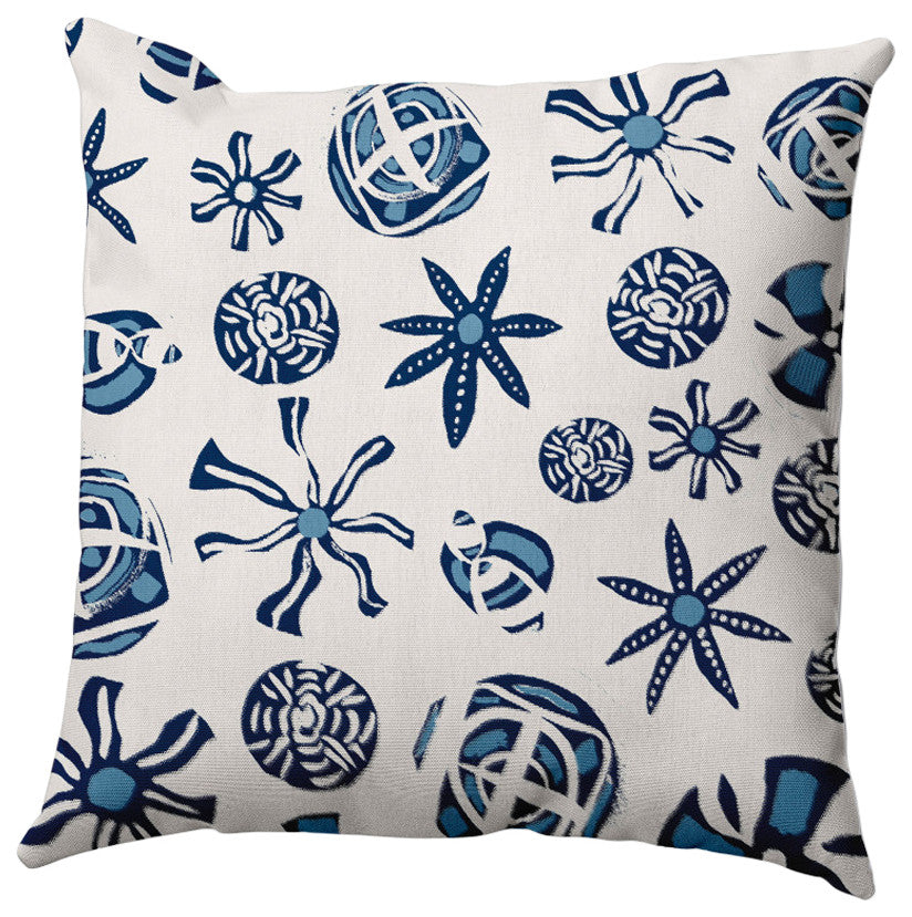 Fossil Formation Outdoor Pillow, Navy, 16"x16"