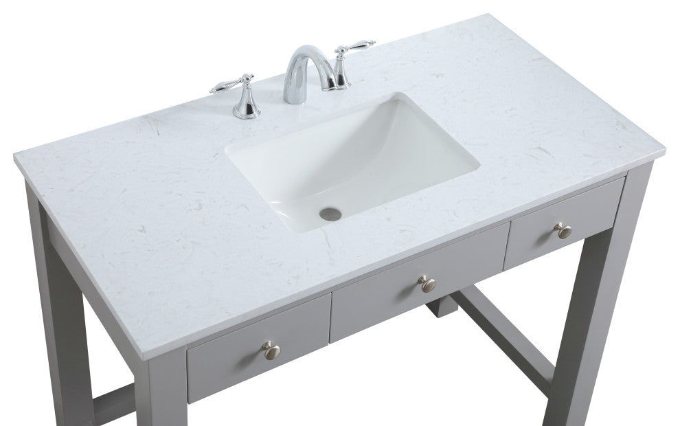 42" ADA Compliant Bathroom Vanity, Gray