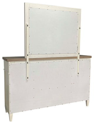 Queen Platform Bed With Dresser and Mirror, Queen