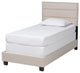 Hockley Beige Fabric Twin Size Bed