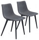 Set of Two Steel Gray and Black Slight Scoop Dining Chairs
